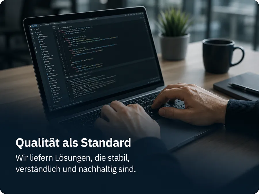 Qualität als Standard: Wir liefern Lösungen, die stabil, verständlich und nachhaltig sind.